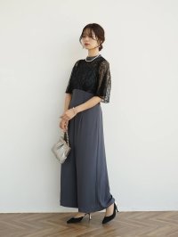 Rire fete/リルフェテ Rire Fete レースドッキングオールインワン（Navy）（Charcoal）/505725417