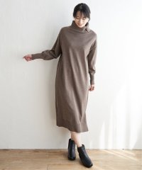 IKKA LOUNGE/タートルニットスリットワンピース/505380211
