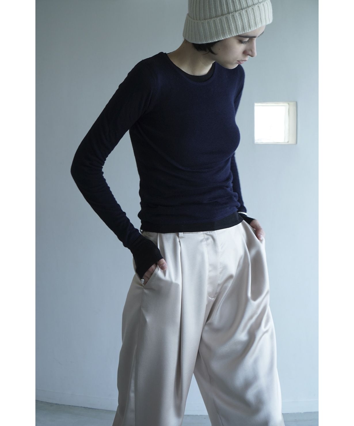 Online ファッション CLANE AMERICAN SLEEVE KNIT TOPS