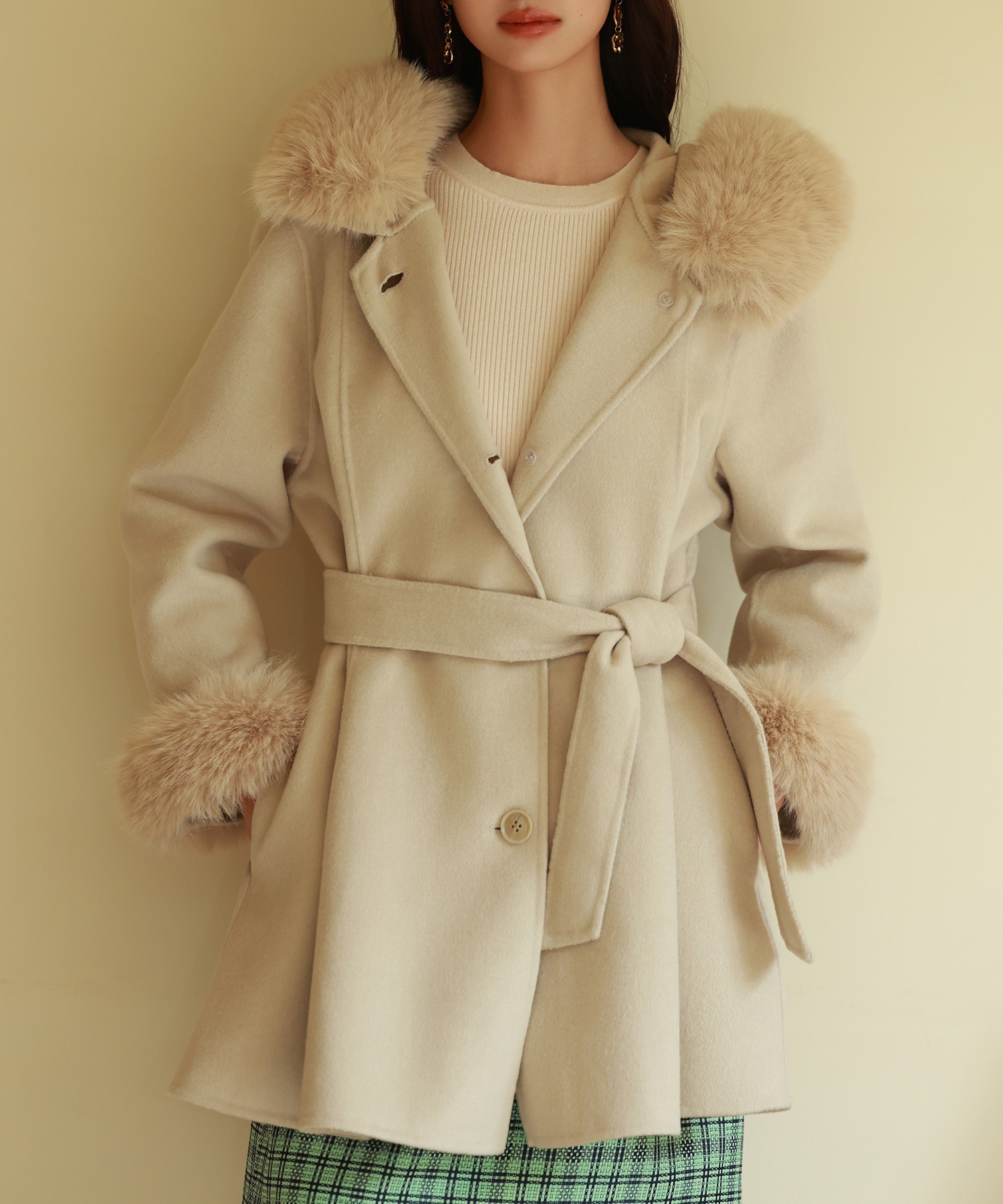 レディース 100％ウール地のダブルフェイスのダッフルコート ウール 通勤 ミディアム丈 丸襟付き 防寒 通学 上質 ビジネス 秋服 冬服 オフィス 大人