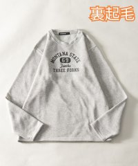 Nylaus select/Tシャツ メンズ 長袖 裏起毛 ロゴ プリント ニットフリース 長袖Tシャツ ニットTシャツ 裏起毛Tシャツ カットソー トップス 部屋着 ルームウェア パジャ/505725818