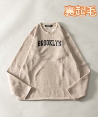 Nylaus select/Tシャツ メンズ 長袖 裏起毛 ロゴ プリント ニットフリース 長袖Tシャツ ニットTシャツ 裏起毛Tシャツ カットソー トップス 部屋着 ルームウェア パジャ/505725818