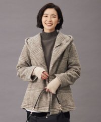 J.PRESS LADIES/【キルトピン付き】ECOLANAスライバーチェック フーデットアウター/505726795