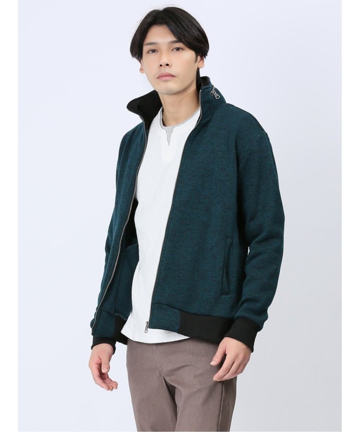 クーポン】【セール10%OFF】メランジ裏起毛 スタンドボリュームネック