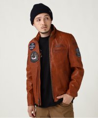 AVIREX/AGED LEATHER STAND ZIP RIDERS JACKET A.N.G./505464805