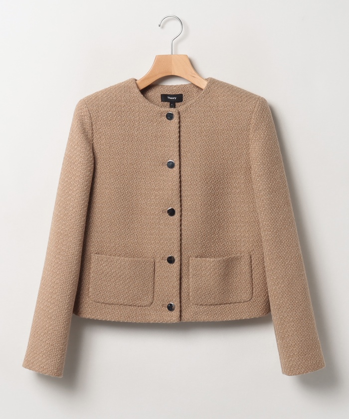 Theory 美品 Holiday Tweed PKT Crop JKT セール 30%OFF】ジャケット HOLIDAY TWEED PKT CROP JK