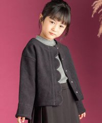 BeBe Petits Pois Vert/【店舗限定】ボアボンディングスカラップジャケット(95~150cm)/505727376