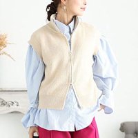 Sawa a la mode/サワアラモード Sawa a la mode レディース トップス べスト ニット ブラック ベージュ 重ね着/505734370
