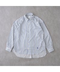 BRICK＆SONS/＆リラックスバックプリーツシャツ＜ホワイトワイドストライプ＞/505734450