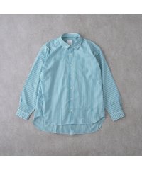 BRICK＆SONS/＆リラックスバックプリーツシャツ＜ターコイズストライプ＞/505734451