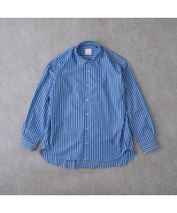 BRICK＆SONS/＆リラックスバックプリーツシャツ＜ブルーワイドストライプ＞/505734458