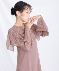 PourVous/プールヴー PourVous 結婚式パーティードレスミモレ丈と袖ありレイヤードケープお呼ばれフォーマル ワンピース 20代 30代 40代/505727005