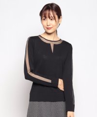 MISS J/ミス ジェイ MISS J シースルートリム ニットプルオーバー/505729858
