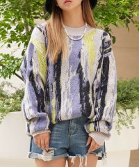 1111clothing/◆モヘアタッチ 総柄 ビッグクルーニット◆ オーバーサイズ クルーネック ニット メンズ モヘア セーター レディース 総柄 ヒョウ ペイズリー フラワー/505737036