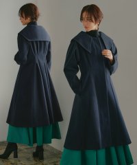 RUIRUE BOUTIQUE/ウーリーストレッチ2wayバックタックロングノーカラーコート(K1267)/505728148