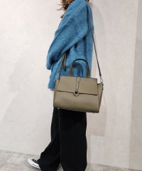 UNGRID bag/リング 軽量シュリンク Wフラップミディアムハンドバッグ/505734008