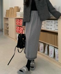 Dewlily/フリンジロングスカート レディース 10代 20代 30代 韓国ファッション 可愛い カジュアル 大人 上品 春 秋 冬 Iライン 暖かい 黒 ゴム/505737762