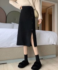 Dewlily/デューリリー Dewlily ボタンデザインスリットスカート レディース 10代 20代 30代 韓国ファッション 可愛い カジュアル 大人 ニット ゴム 春 /505737763