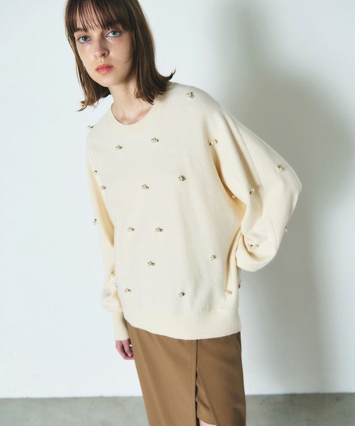 グレースコンチネンタル　カットワークニットトップ カットワーク袖ニットトップ / GRACE CONTINENTAL | GRACE