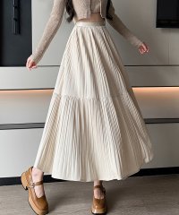 shoppinggo/ショッピングゴー shoppinggo プリーツスカートロング黒 無地スカート ひざ下 フレアスカート ハイウェスト ボトムス 着痩せ 通勤 オシャレ Aライン/505738744