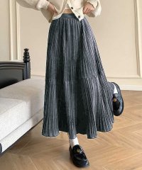 shoppinggo/ショッピングゴー shoppinggo プリーツスカートロング黒 無地スカート ひざ下 フレアスカート ハイウェスト ボトムス 着痩せ 通勤 オシャレ Aライン/505738744