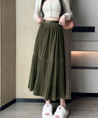 shoppinggo/ショッピングゴー shoppinggo プリーツスカートロング黒 無地スカート ひざ下 フレアスカート ハイウェスト ボトムス 着痩せ 通勤 オシャレ Aライン/505738744