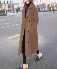 Amulet/アミュレット Amulet ロングチェスターコート レディース アウター 長袖 無地 秋服 冬服 10代 20代 30代 韓国ファッション 韓国 大きいサイズ /505007908