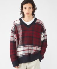 TOMMY HILFIGER/CHECK TEXTURE V NECK/505729511