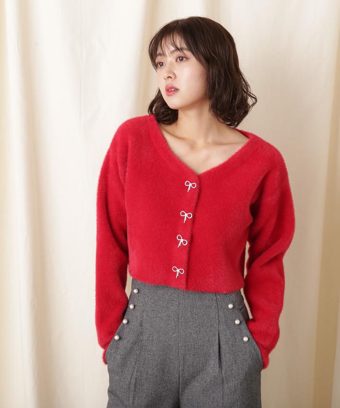 美品 JILLbyJILLSTUART リボンビジューショートカーディガン2 リボンビジューショートカーディガン2 | ジル バイ ジル