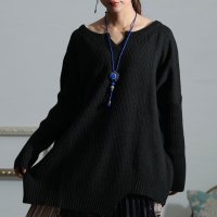 Sawa a la mode/サワアラモード Sawa a la mode レディース トップス ニット セーター 変形 長袖 ジャガード/505740249