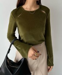 callautia/カラウティア callautia callautia カットアウトベロアトップス/505463829