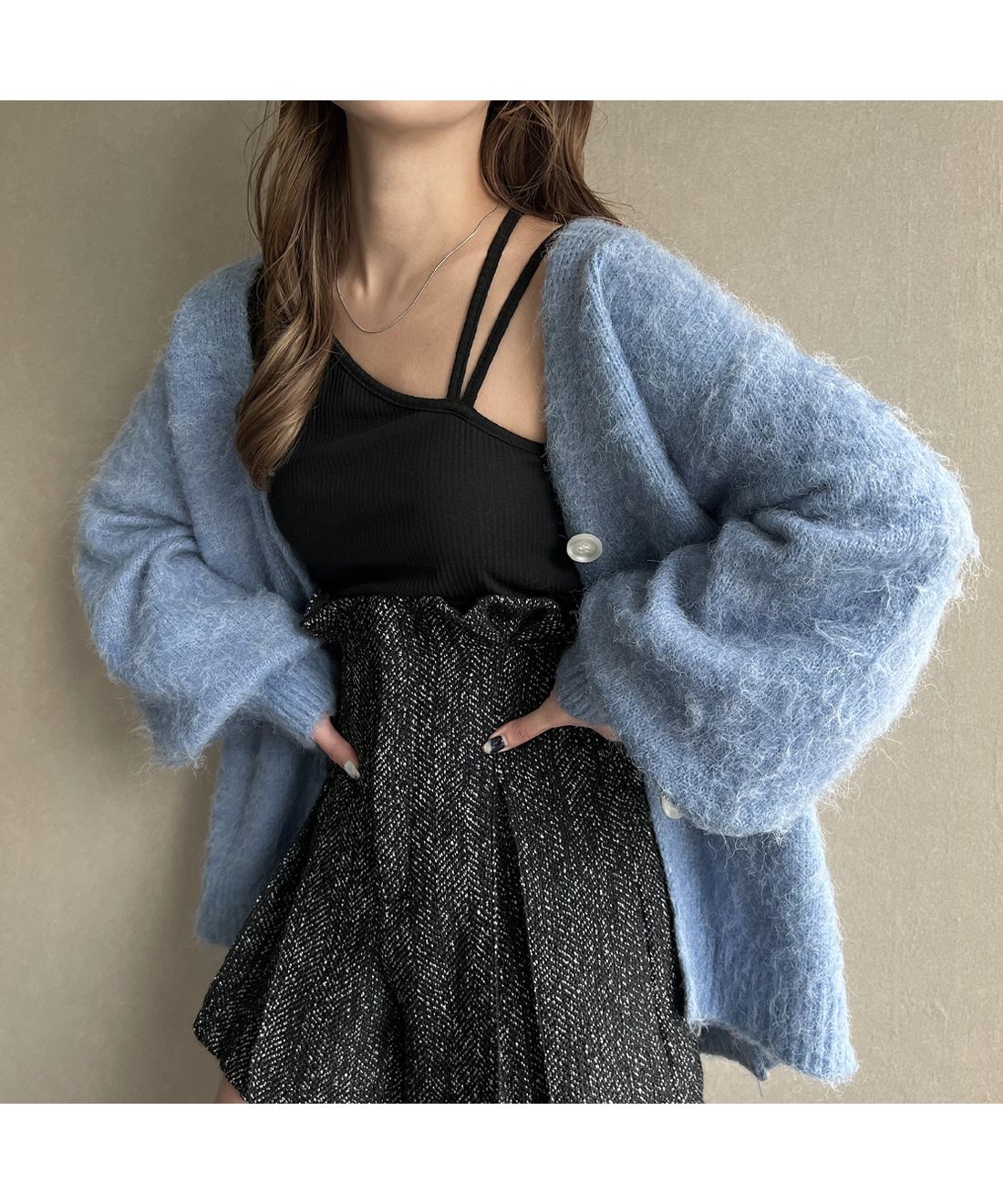 00s y2k goa ロング ジレ ストール カーディガン fur jilet 純国産シルク100%】ワイドリブ着流しロングカーディガン