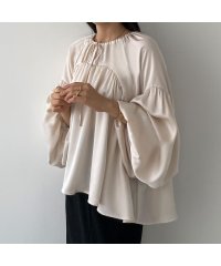 Louere/ルエレ Louere Louere ギャザーサテンブラウス/505472750