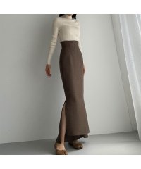 Louere/ルエレ Louere Louere ハイウエストヘリンボーンスリットマーメイドスカート/505649116