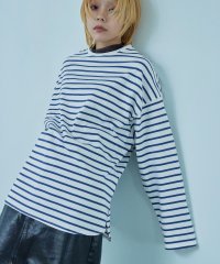 Fashion Letter/Fashion Letter ファッションレター オーバーサイズ ボーダー ロングTシャツ ロンT カットソー トップス ルーズシルエット ロングスリーブ 長袖/505742774