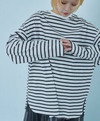 Fashion Letter/Fashion Letter ファッションレター オーバーサイズ ボーダー ロングTシャツ ロンT カットソー トップス ルーズシルエット ロングスリーブ 長袖/505742774