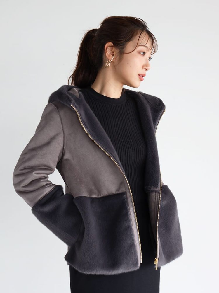 新品　Vin ヴァン　ファードッキングショートコート vin ファードッキングショートコート