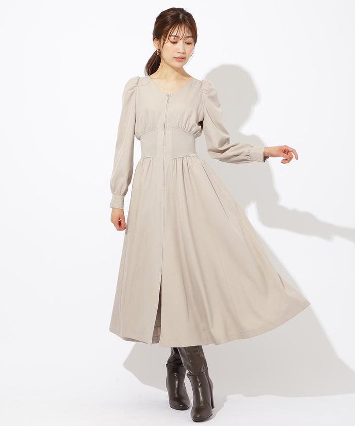 セール 50%OFF】ウエストリブセンターZIPワンピース(505745899 セール 50%OFF】ウエストリブセンターZIPワンピース(505745899