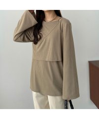 callautia/カラウティア callautia callautia レイヤードスリットリブトップス/505634484