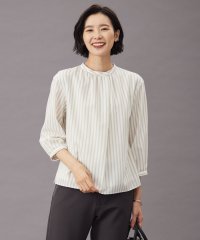 J.PRESS LADIES（LARGE SIZE）/TW ストライプ＆チェック カットソー/505648981