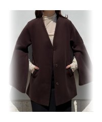 JUNOAH/ジュノア JUNOAH ウールライクスリットスリーブコート/505662797