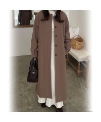 JUNOAH/ジュノア JUNOAH ノーカラーベルト付きコート/505685371