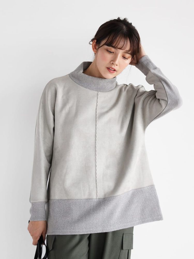 セール 39%OFF】ヴァン Vin スウェードドッキングリブニットプル セール 39%OFF】ヴァン Vin スウェードドッキングリブニットプル