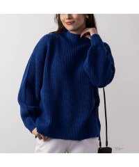 MAC HOUSE(women)/マックハウス Mac－House NAVY ネイビー 静電気抑制 洗えるニット 畔モックネックプルオーバー レディース 112335810/505748647