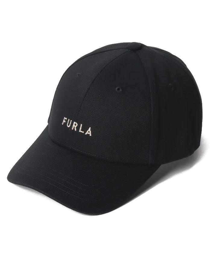 ★新品★フルラ　FURLA　ニット帽　ビーニー　ゴールドロゴ　黒　ブラック フルラ FURLA ロゴ刺繍 ツイル (503711437) | フルラ(FURLA) - d