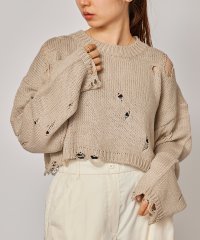 MAISON BREEZE/セットアップセブン SETUP7 ダメージニット クルーネック ニット ボロニット ショート丈 クロップド丈 長袖 KNF037/505744335