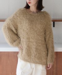 MAISON BREEZE/【MAISON BREEZE】シャギーニット プルオーバー 長袖 ラウンドネック ファーニット ゆったり ビッグシルエット セーター KNF037/505744367