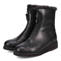 BASSANO/HIROKO KOSHINO FEMME ヒロココシノファム 【撥水加工】 フロントジップ・ファー付き ショートブーツ HRL4001/505749019