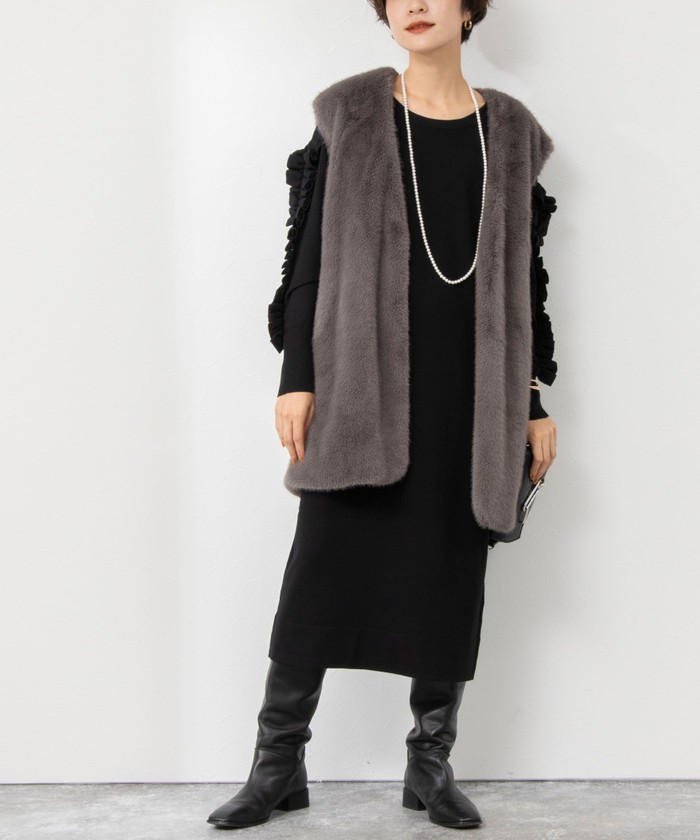 ADORE アドーア 袖フリルカーディガン ノーカラージャケット 38 ADORE アドーア 袖フリルカーディガン ノーカラージャケット 38