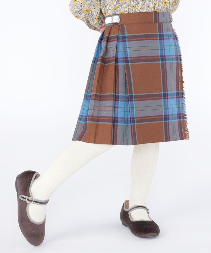 O'NEIL of DUBLIN:100~130cm / ウール チェック キルト スカート